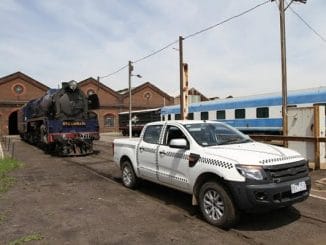 2011 Ford Ranger tows the R711 locomotive