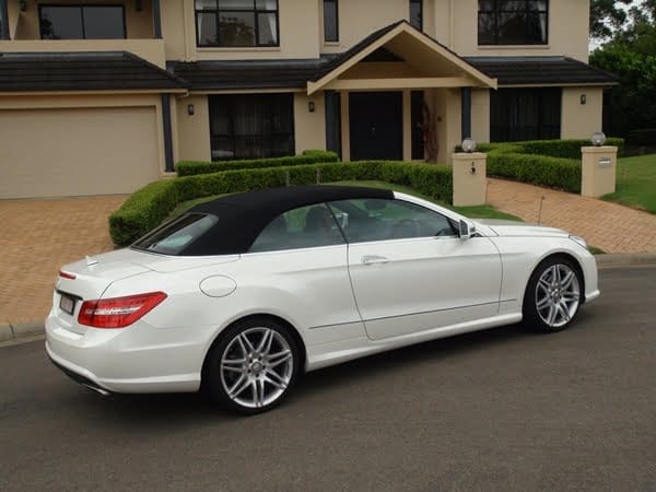 Mercedes Benz E500 Cabriolet external rear three quarters Mercedes Benz E500 Cabriolet external rear three quarters