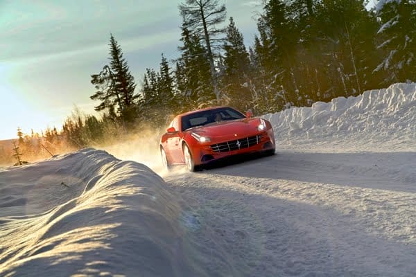 Ferrari FF Sports Car driving 3 view Ferrari FF Sports Car