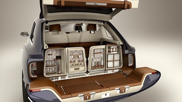 Bentley EXP 9 F AWD SUV Concept picnic basket boot shot