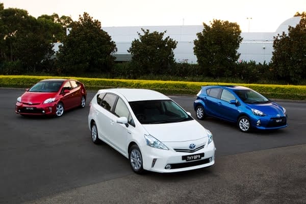 2012 Toyota Prius family - (left to right) Prius, Prius v and Prius c
