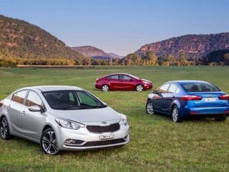 All-New Kia Cerato SLi (front left), Kia Cerato Si (front right) and Kia Cerato S (background).