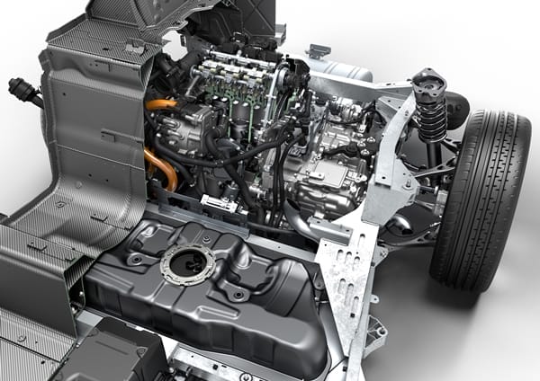 BMW i8 Plug in Hybrid Sports Car engine
