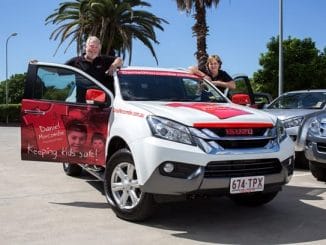 2014 Bruce & Denise Morcombe with their new Isuzu MU-X web