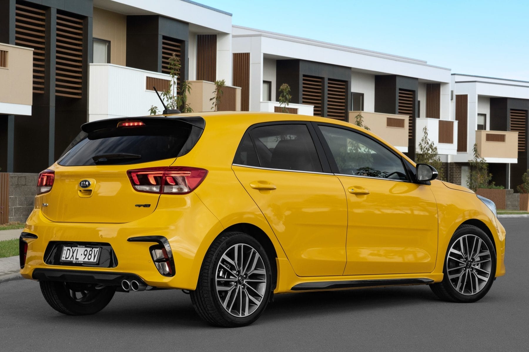 2019 Kia Rio GT exterior rear 3/4.