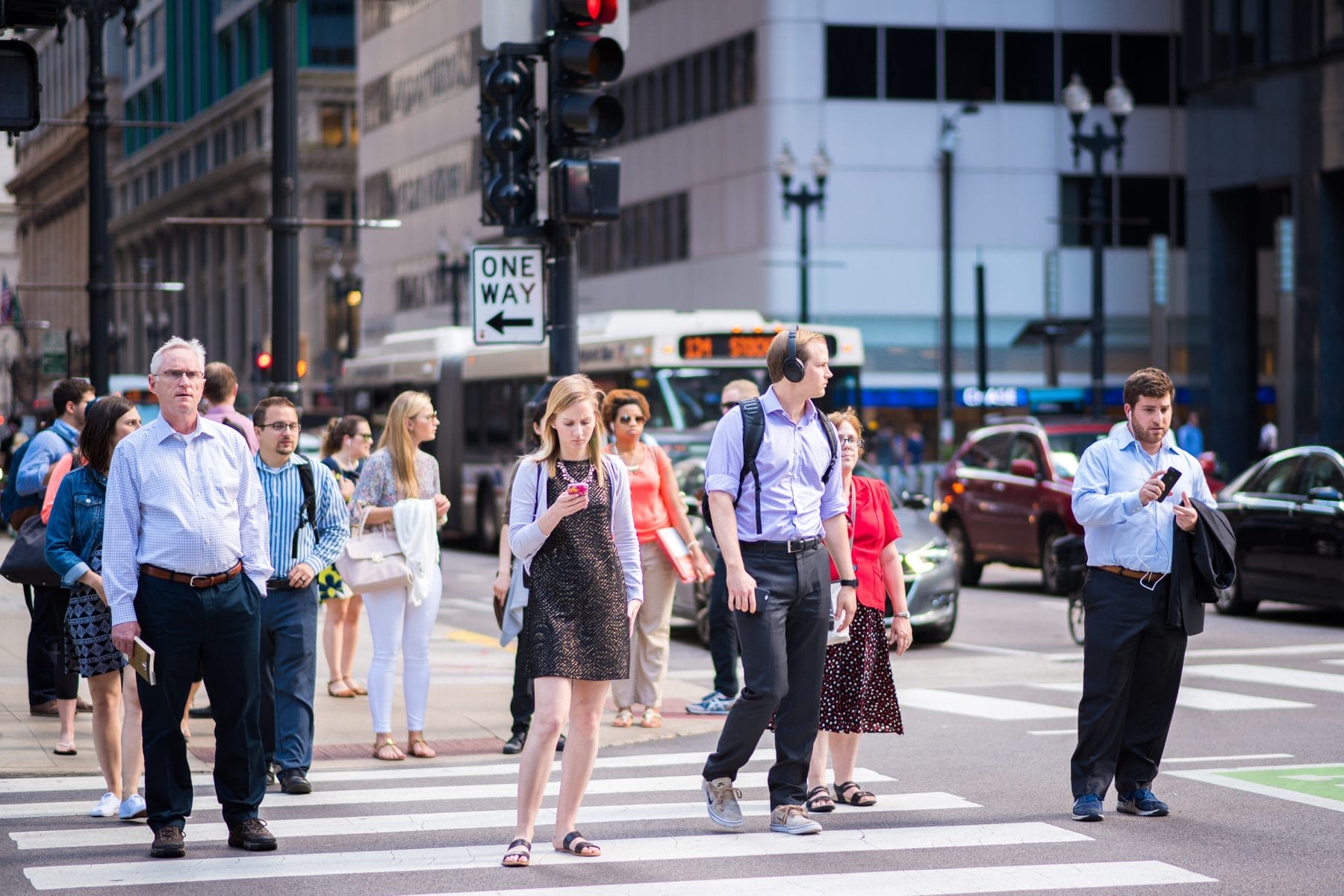 texting while crossing street