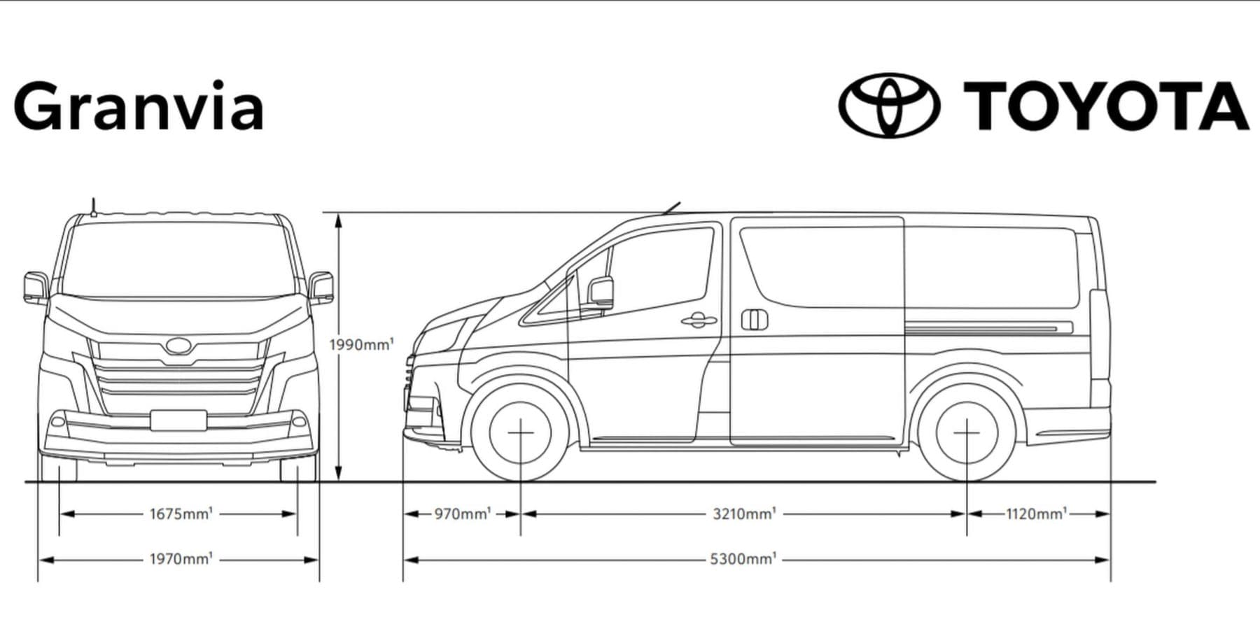 2020 Toyota Granvia VX Dimensions