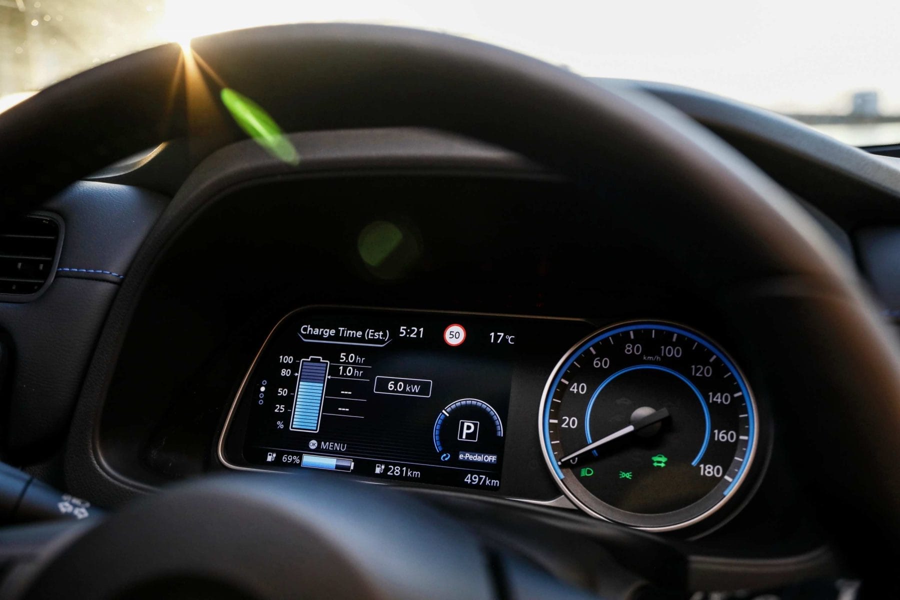 2021 Nissan LEAFe+ dash