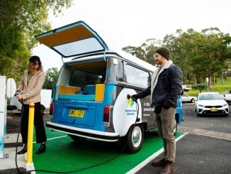 1974 Kombi van converted to electric drives on Lismore campus.