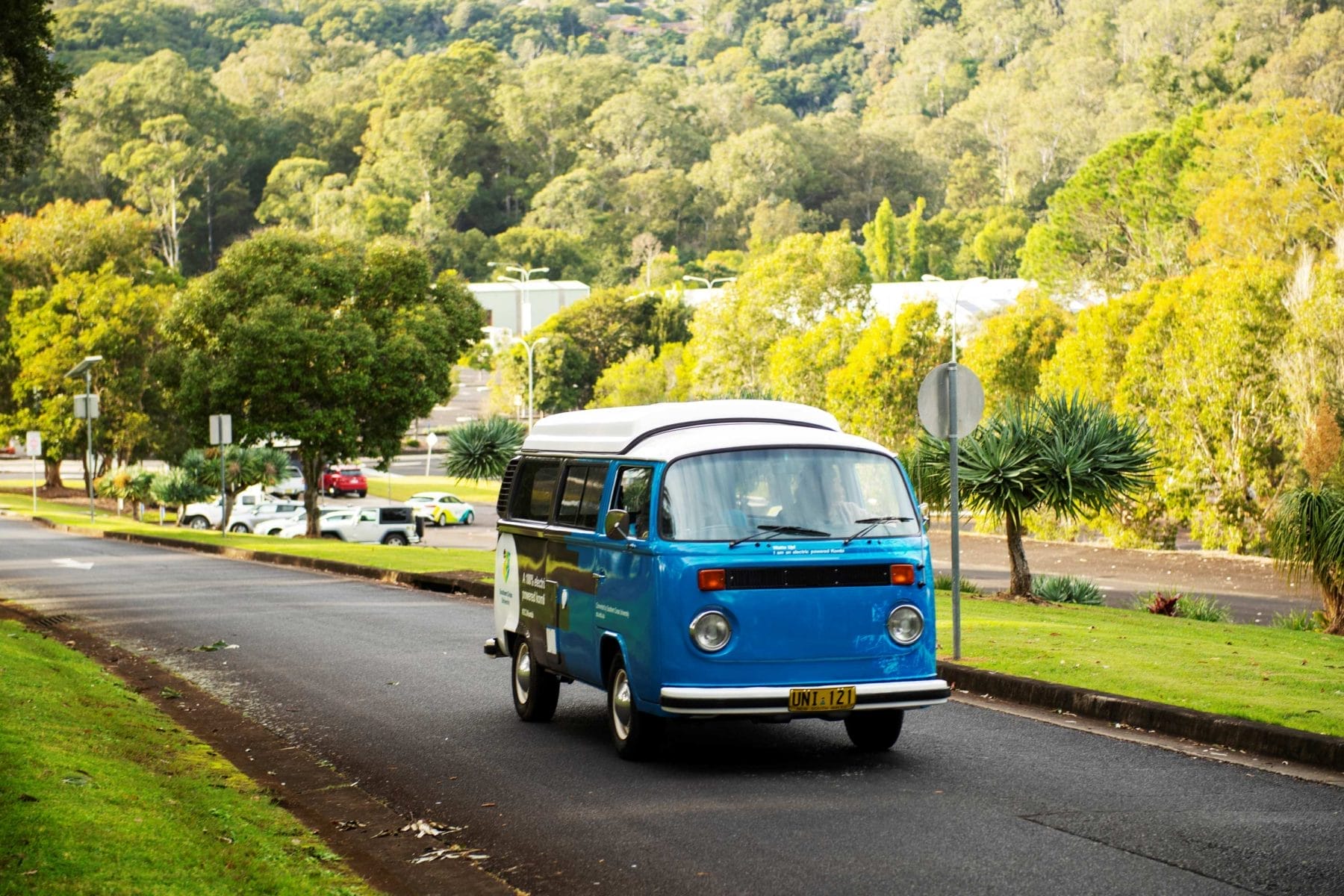 1974 Kombi van converted to electric drives on Lismore campus.