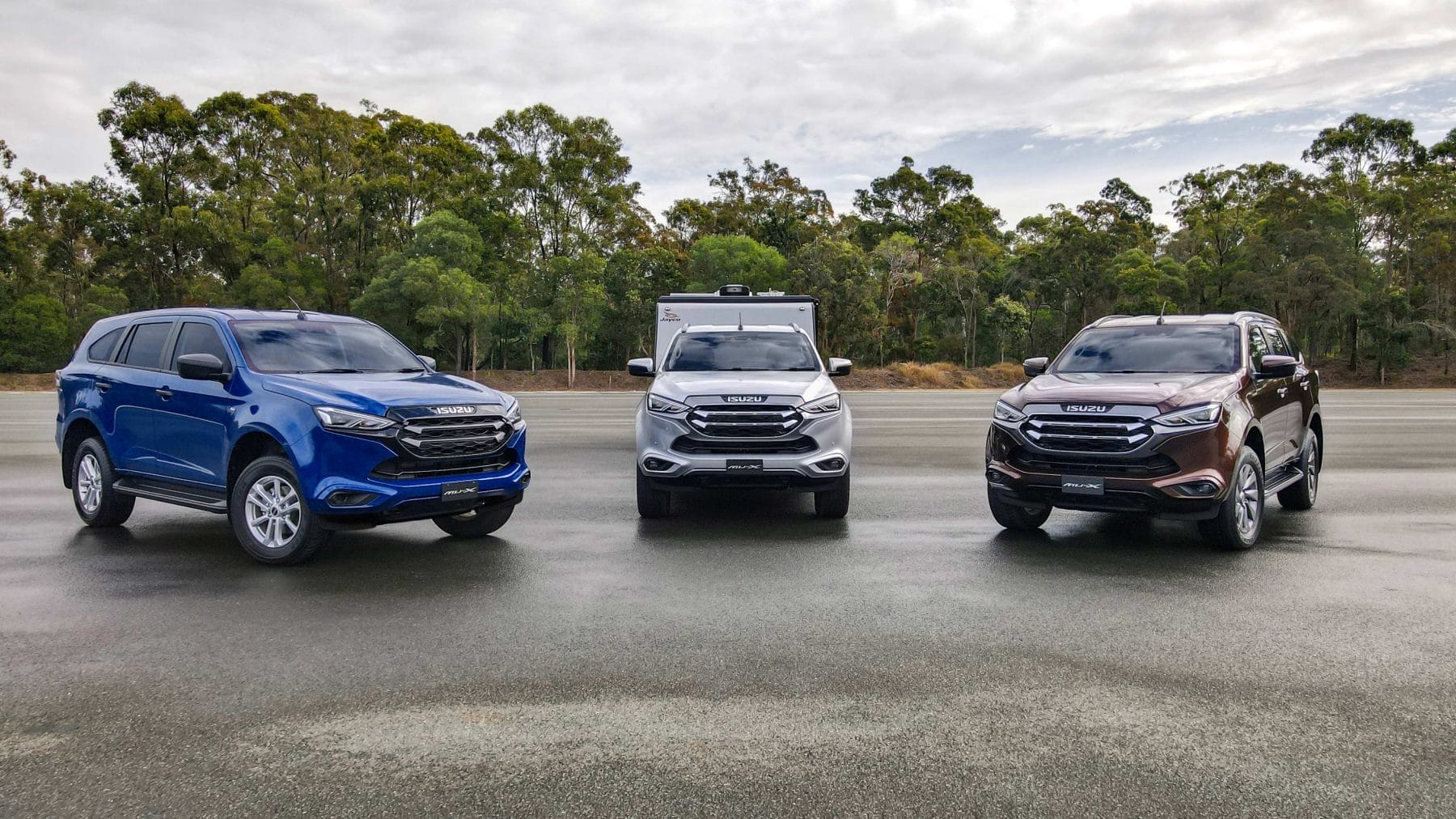 21MY Isuzu MU-X 4x4 LS-M Cobalt Blue mica, LS-T Mercury Silver metallic & LS-U Jasper Brown mica