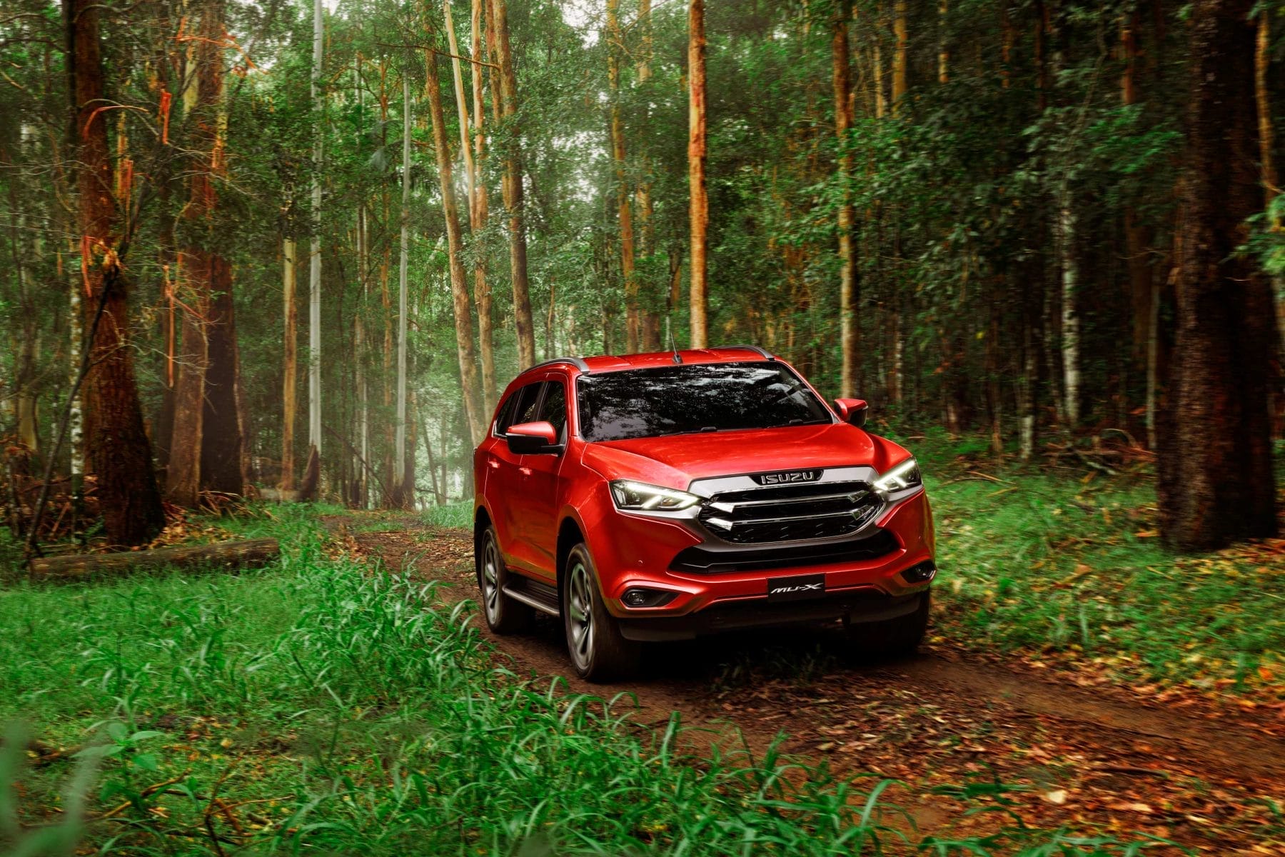 21MY Isuzu MU-X 4x4 LS-T Magnetic Red Mica - Forest Run.