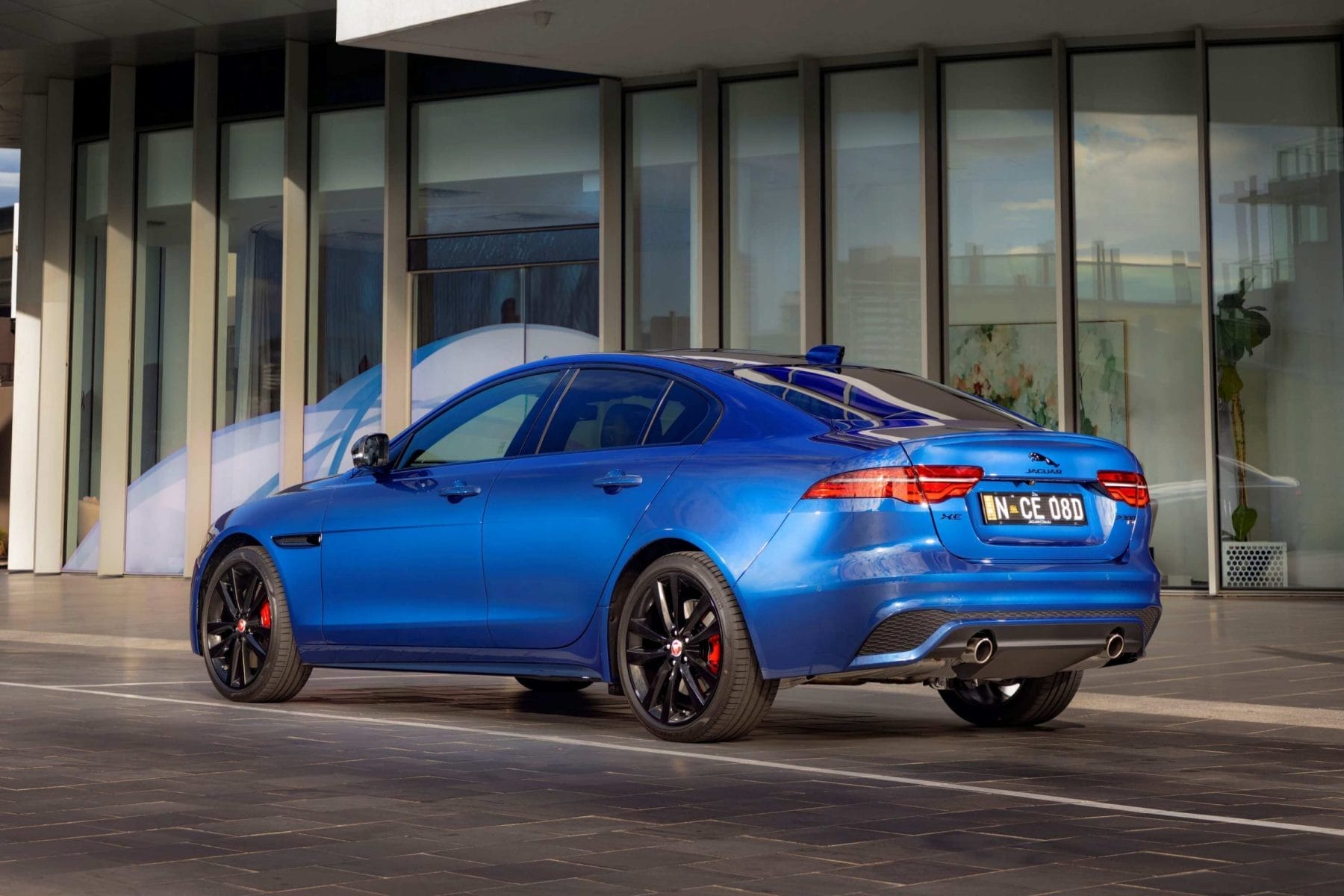 2021 Jaguar XE P300 R-Dynamic AWD exterior rear qtr