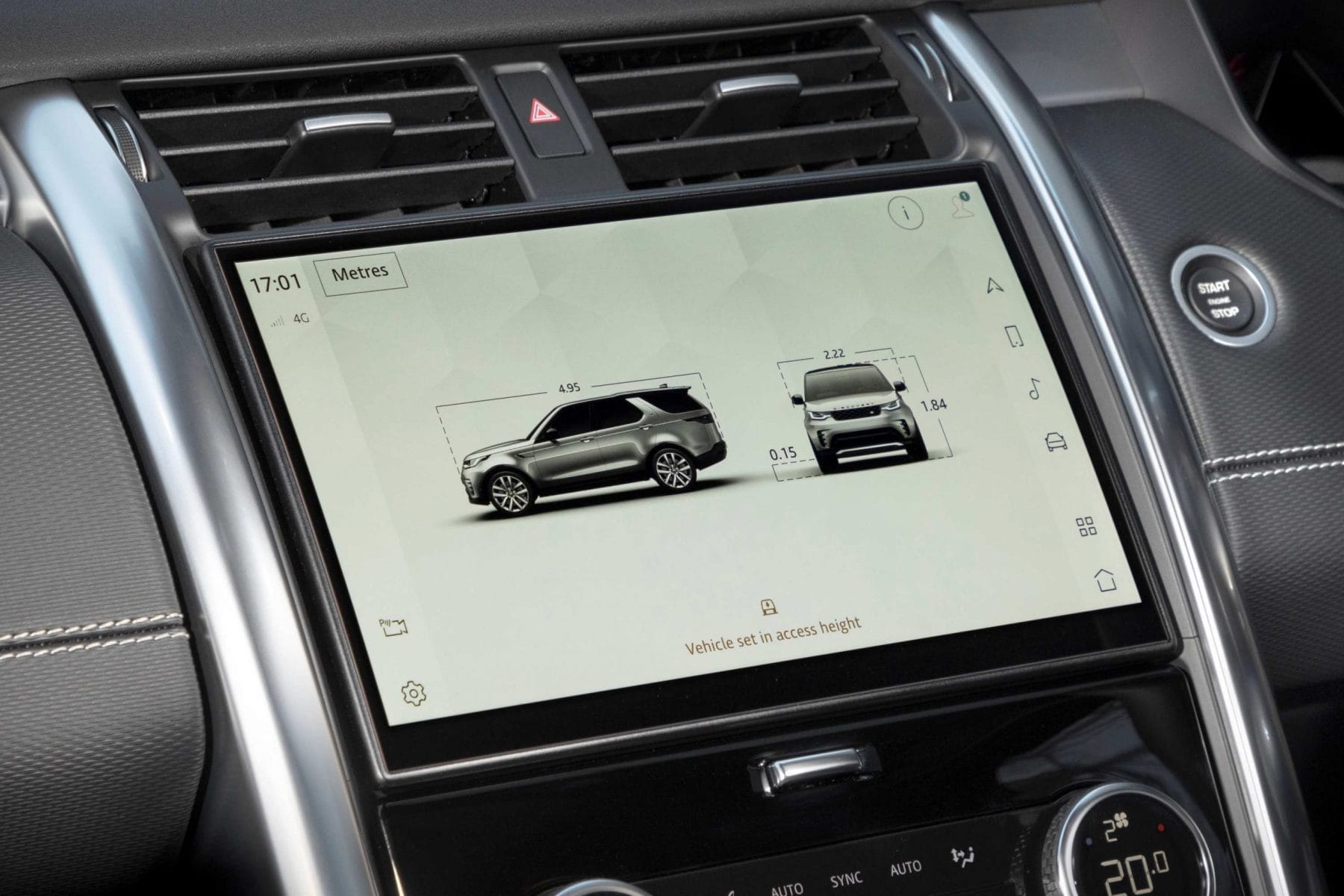 2021 Land Rover Discovery R-Dynamic S P360 4WD central screen dimensions