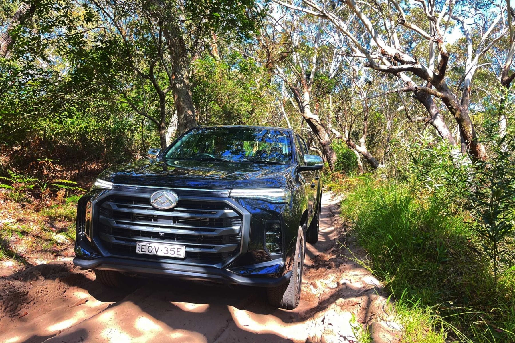 LDV T60 MAX MY22 Luxe front qtr on 4wd track 2 2nd