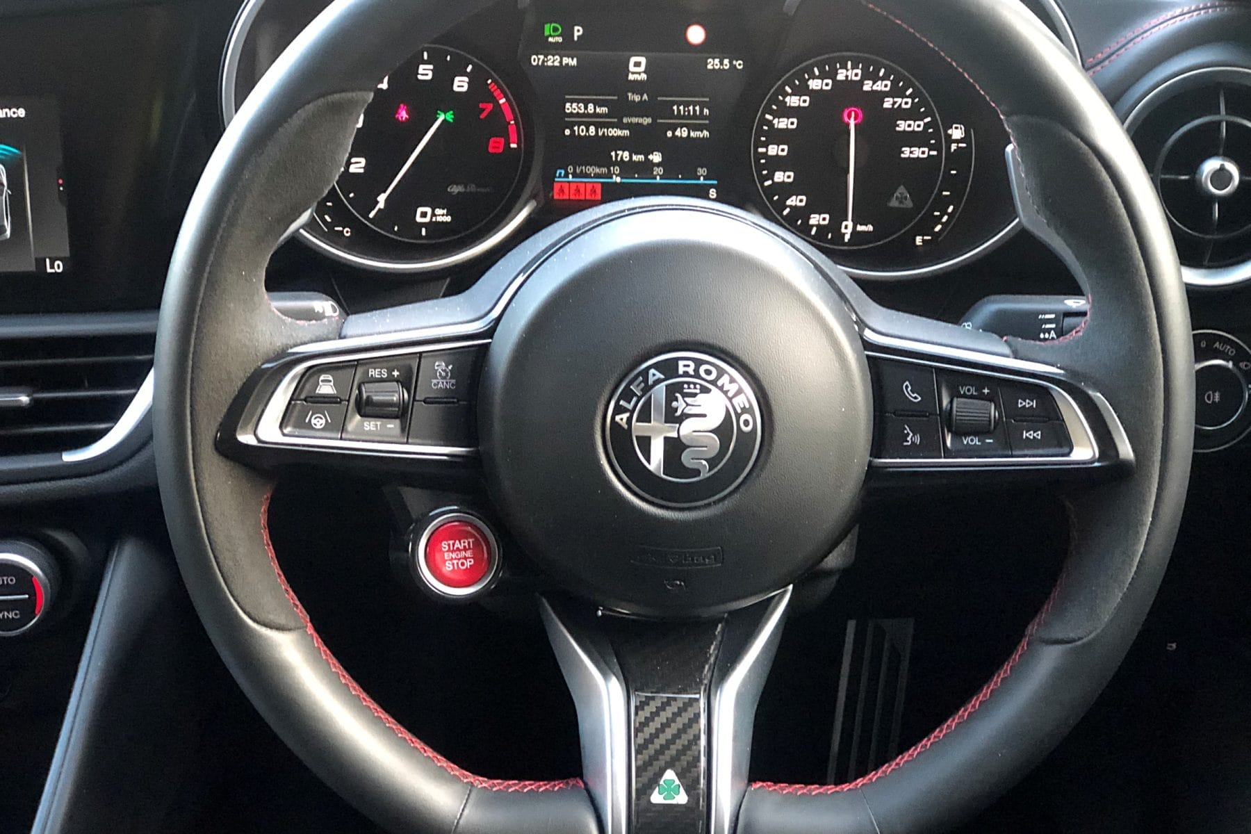 Alfa Romeo Guilia Quadrifoglio Sedan drivers instruments