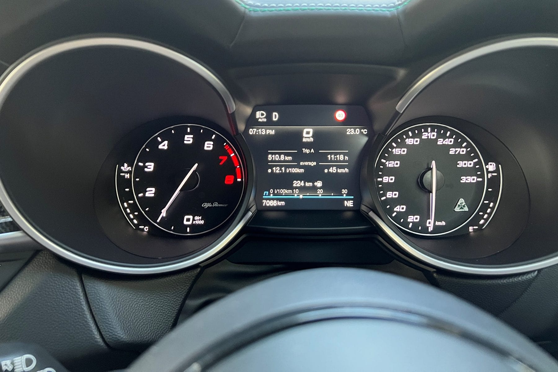 Alfa Romeo Stelvio Quadrifoglio driver dials