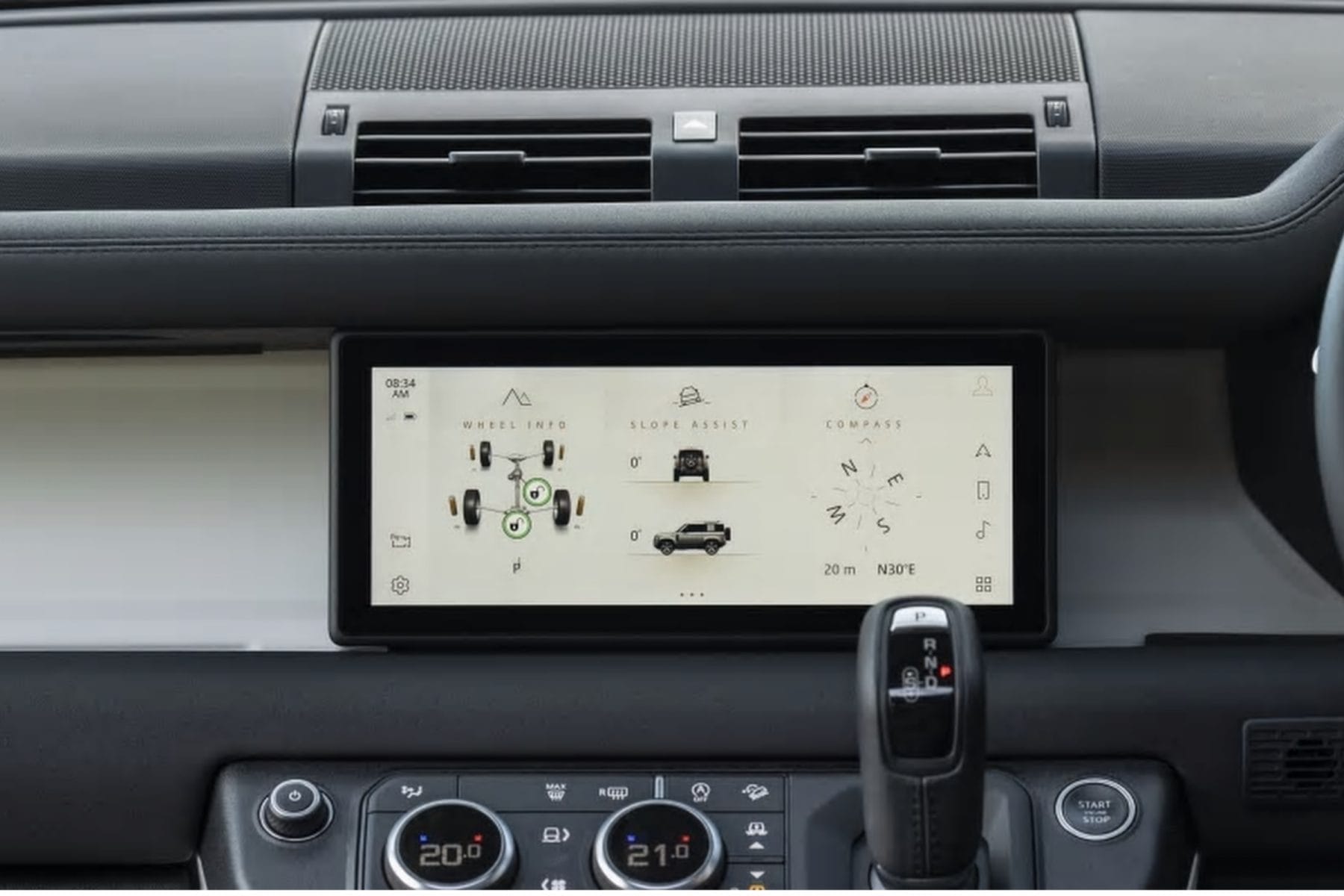 Land Rover Defender 90 central info