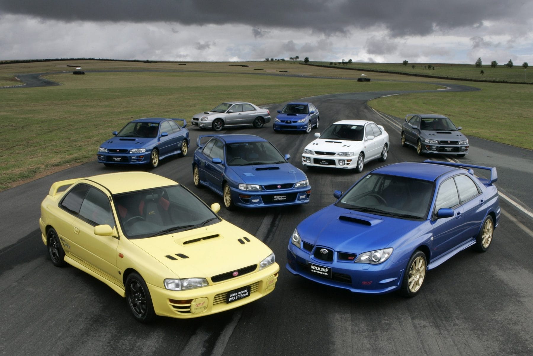 Subaru Impreza WRX and STI range from MY97 to MY06.