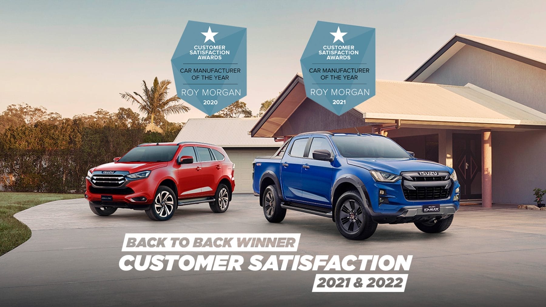 Isuzu UTE is the back-to-back Roy Morgan Customer Satisfaction Award winner.