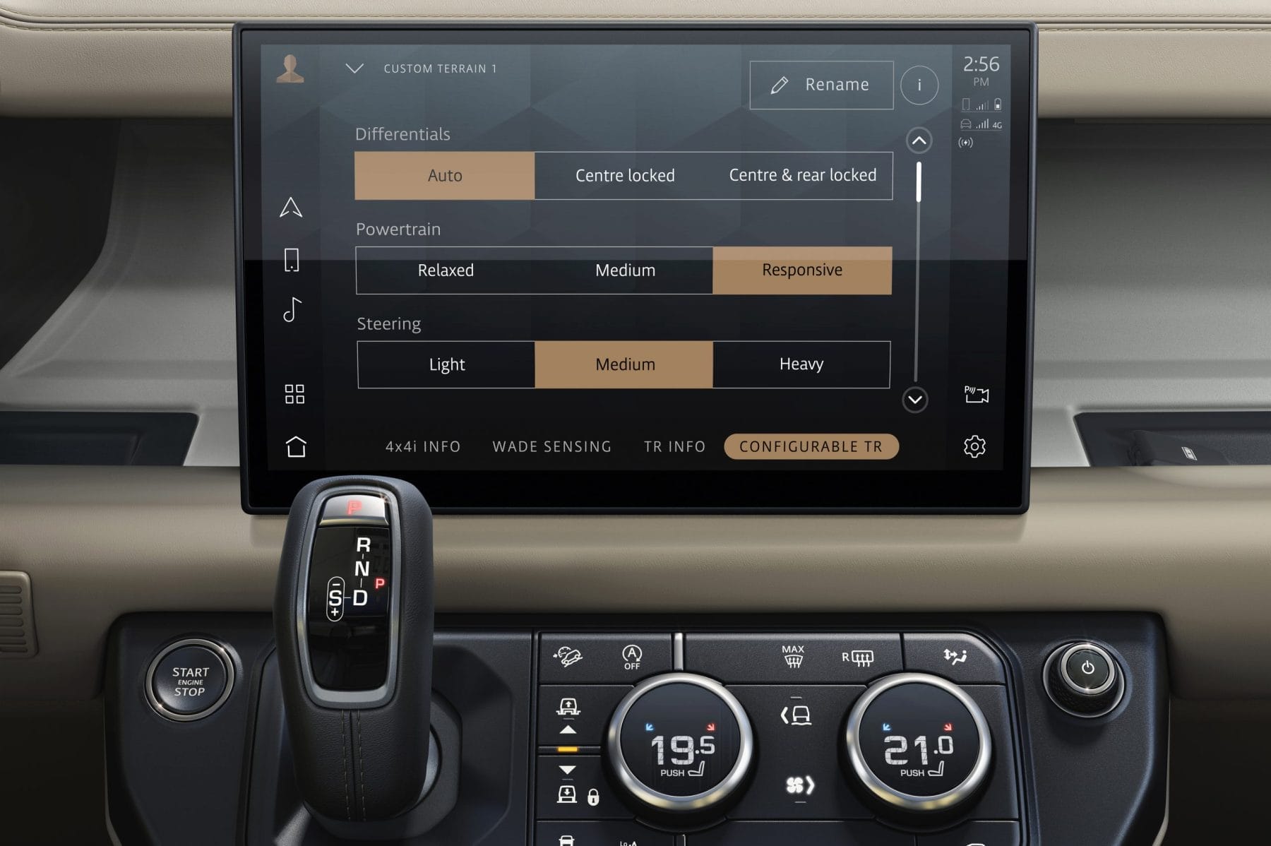 Land Rover Defender 130 interior central screen