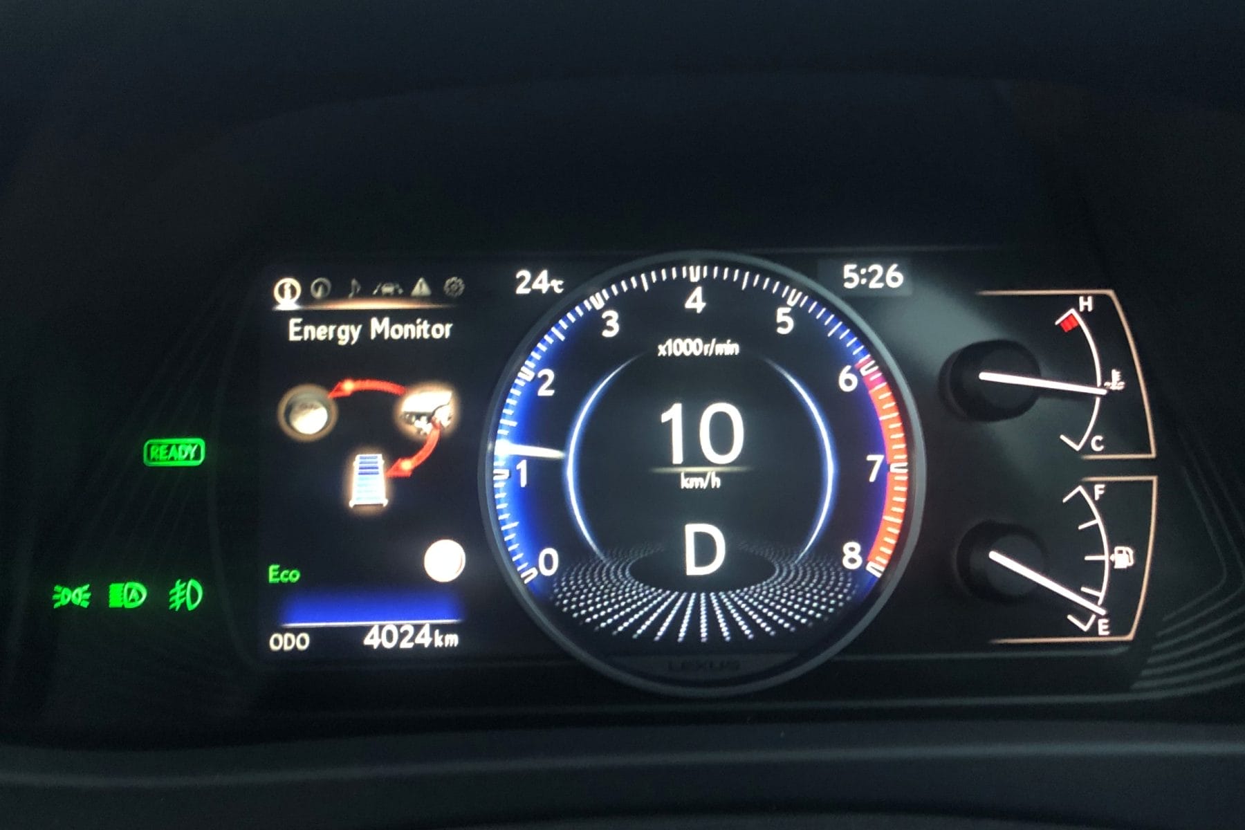 Lexus ux 250h dials engine
