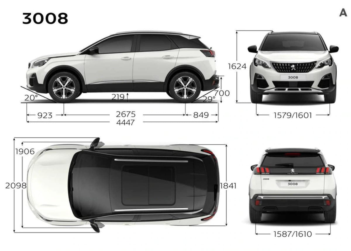 2022 Peugeot 3008 GT Sport dimensions