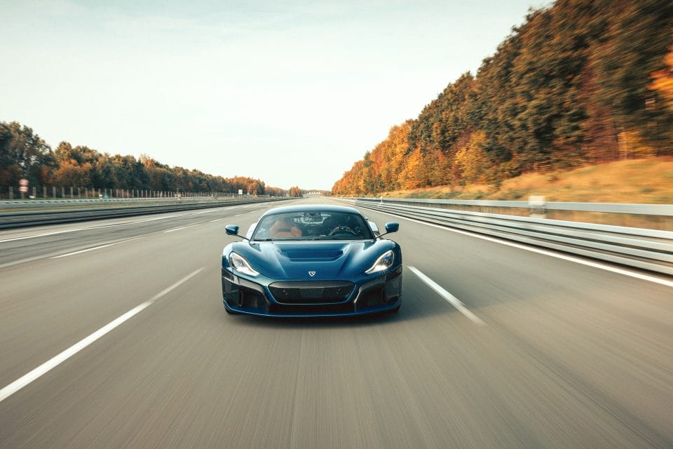 Rimac Nevera top speed run track shot