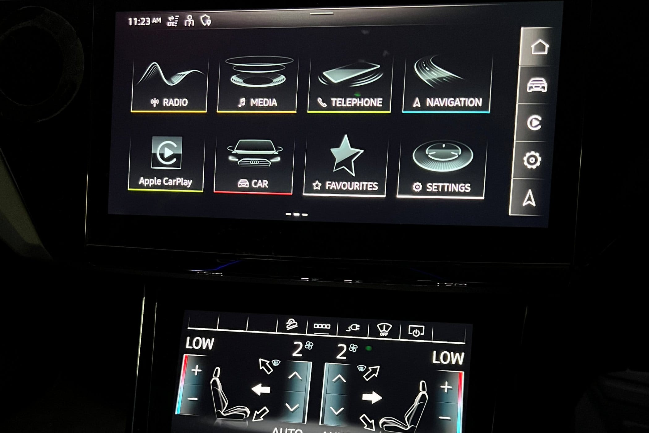 Audi e-tron S Sportback central screen