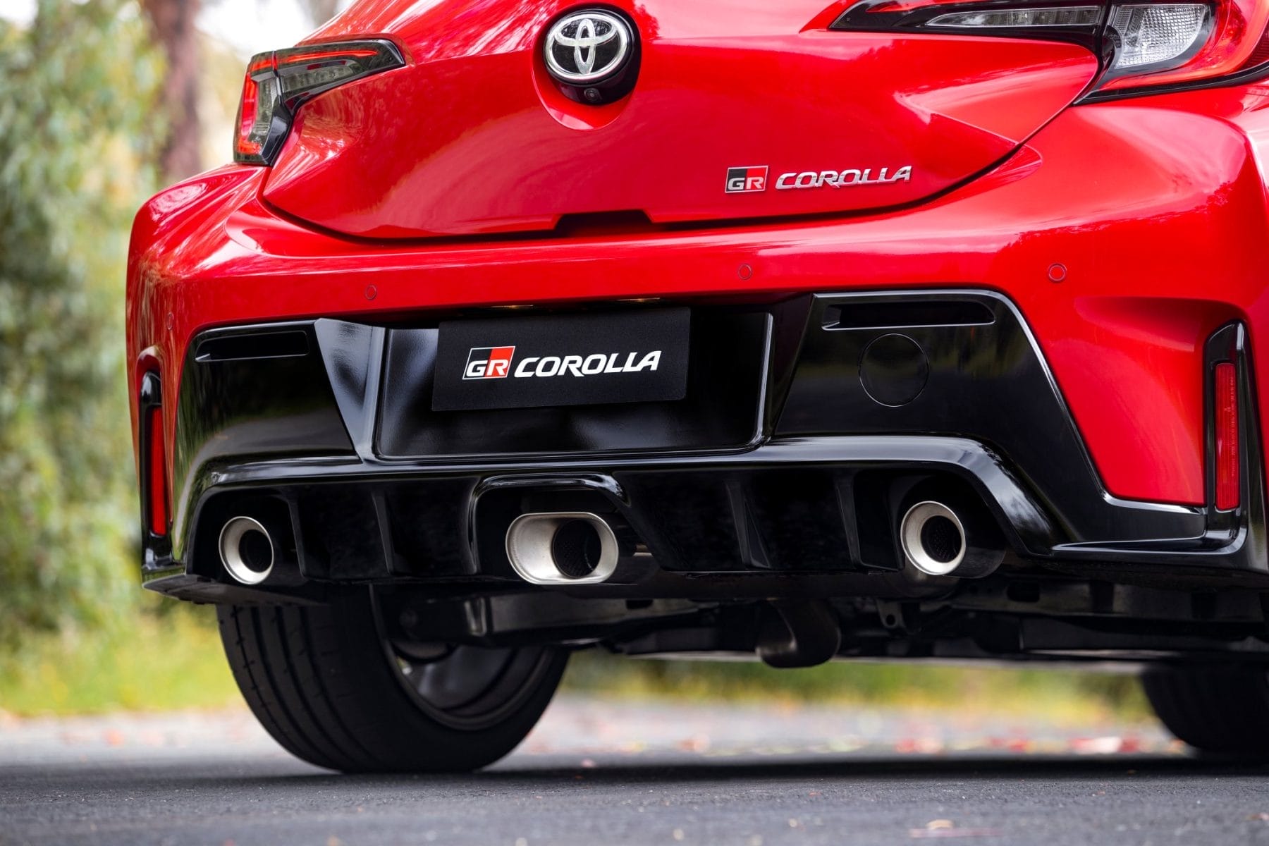 2023 Toyota GR Corolla GTS (Feverish Red) exhaust