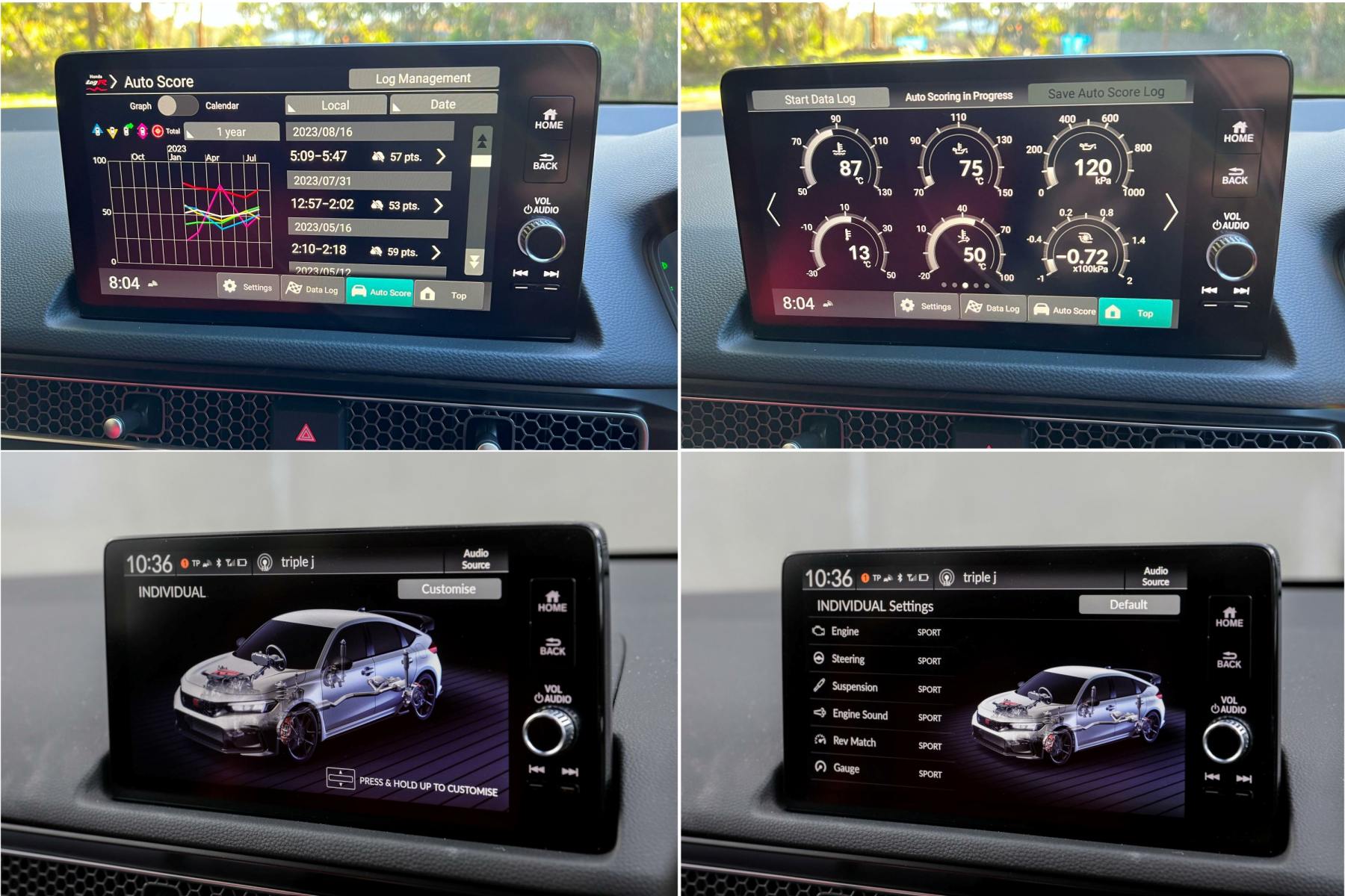 2023 Honda Civic Type R drivetrain screen compilation