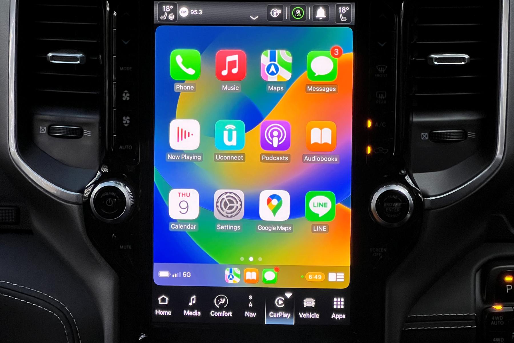 RAM 1500 Laramie Sport 4WD central screen app functionality 4