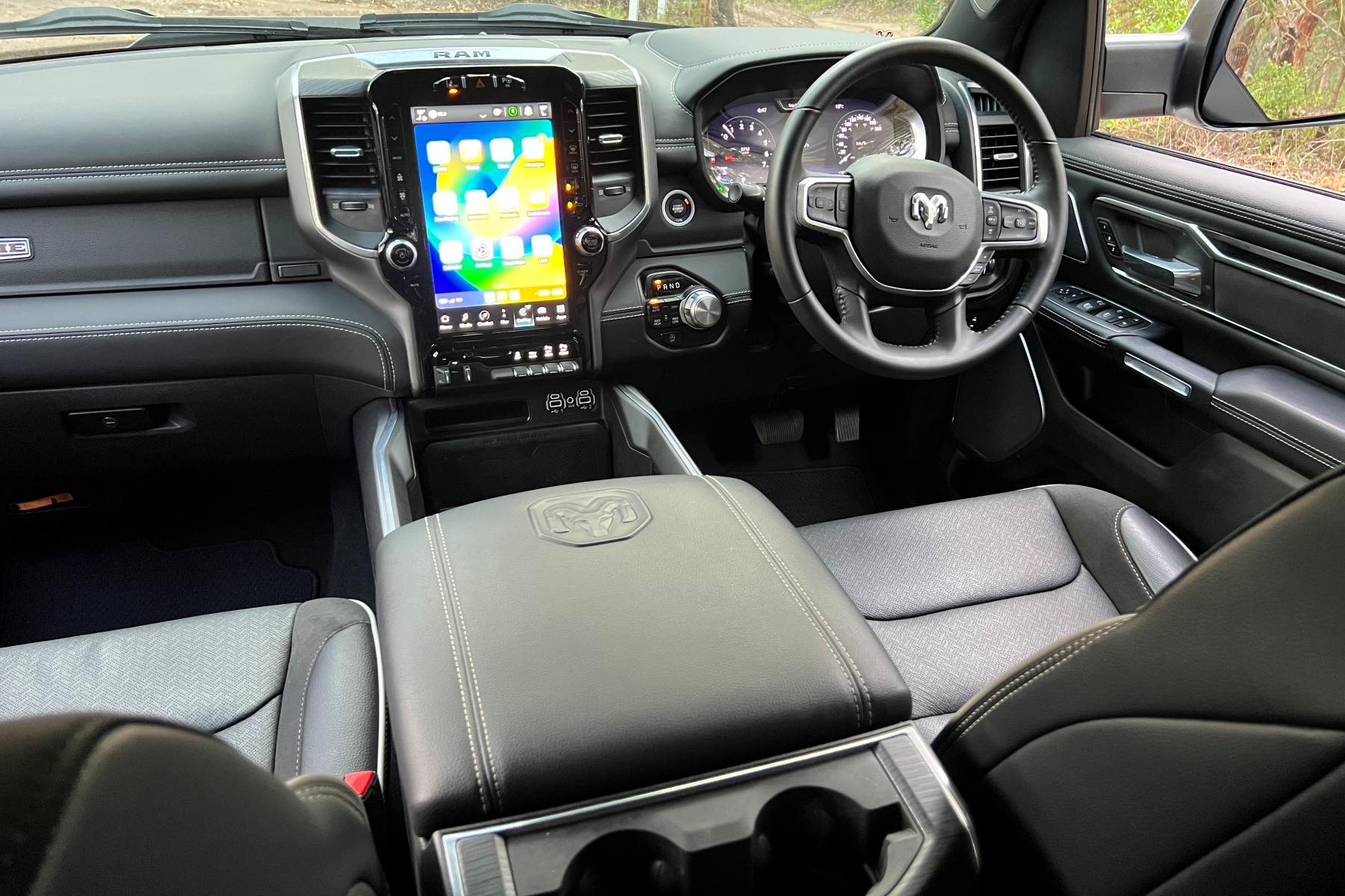 RAM 1500 Laramie Sport interior front 1