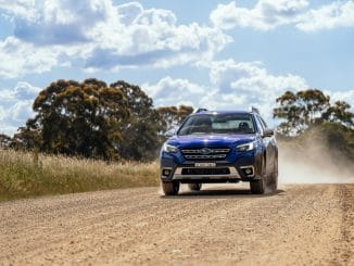2023 Subaru Outback Touring XT Sapphire Blue driving 1
