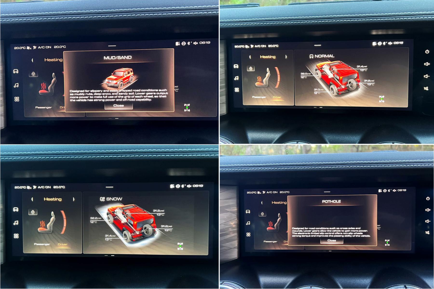 GWM Tank 300 Ultra 4WD drive modes collage