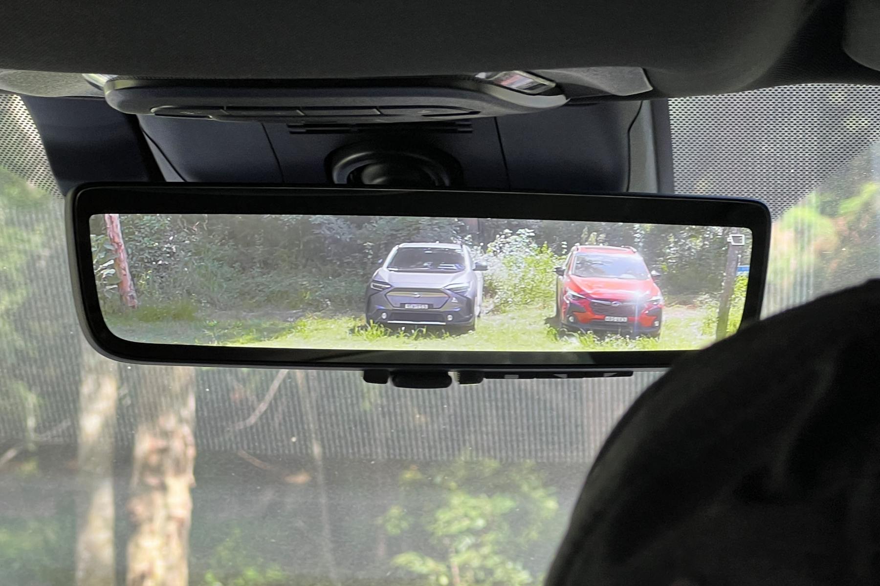 Subaru Solterra EV AWD SUV digital rear view mirror