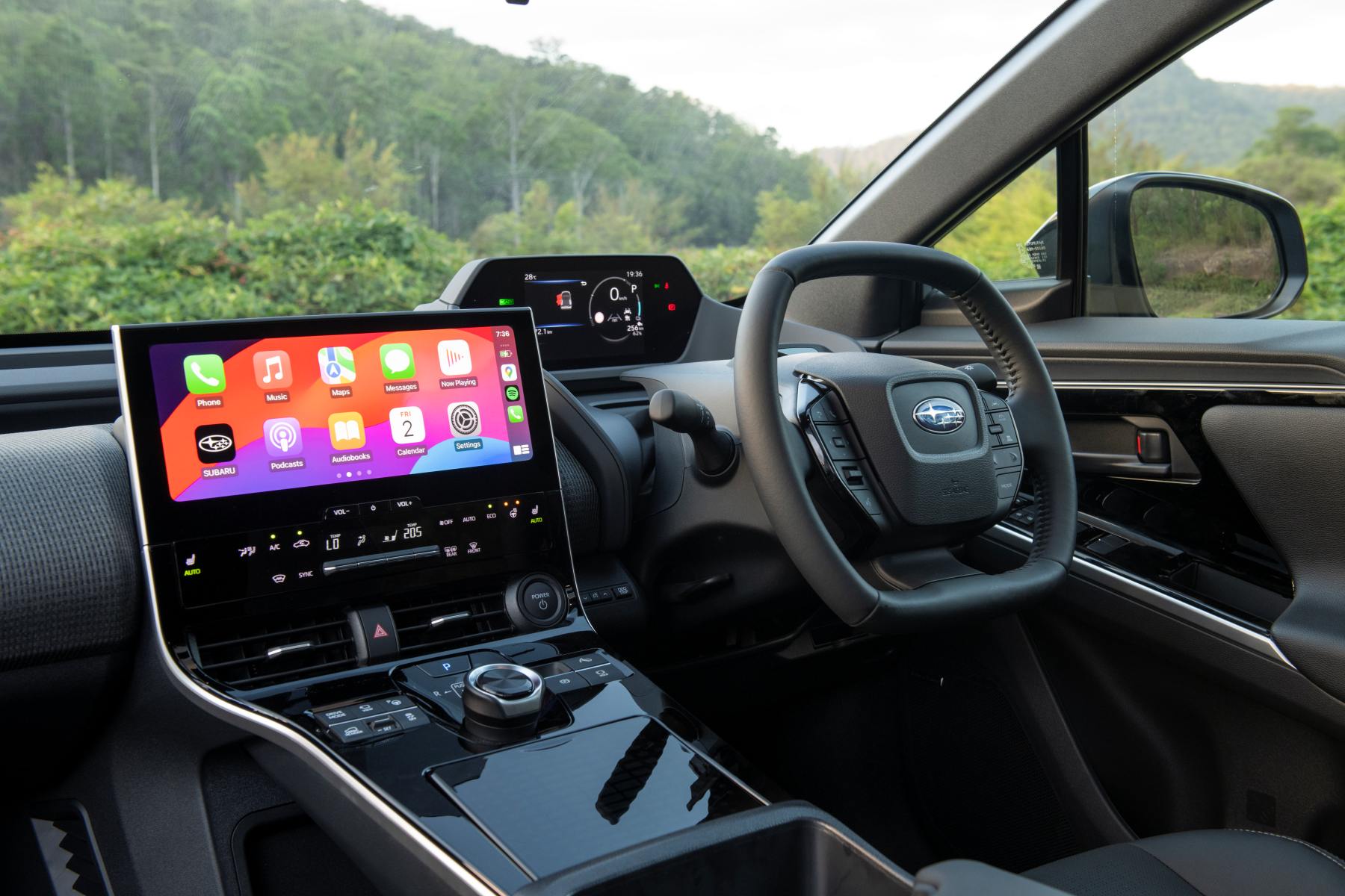 Subaru Solterra EV AWD Touring interior front central screen